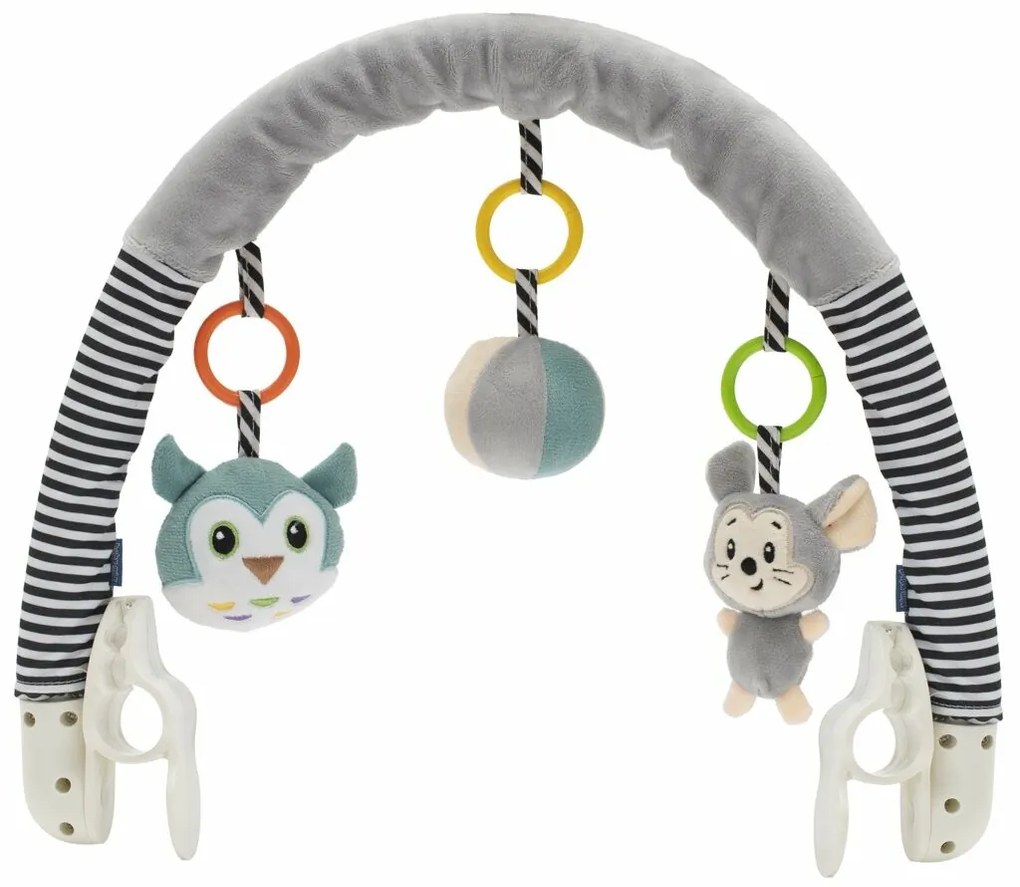 Baby Mix Egér és bagoly gyerek játék babakocsihoz  szürke, 80 cm