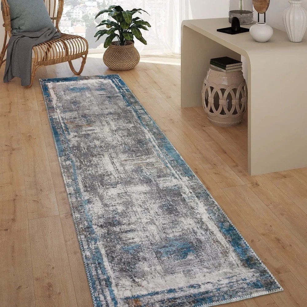 Kék mosható futószőnyeg 60x150 cm Abstract Colors Blue – Vitaus