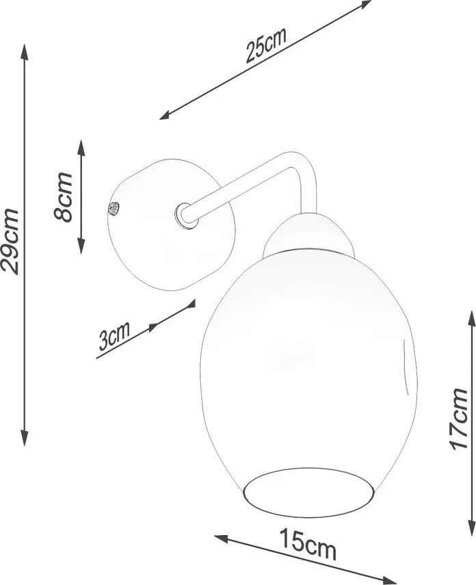 Fekete fali lámpa ø 25 cm Garten – Sollux