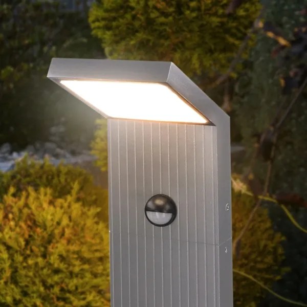 Brilagi - RIANO LED/8W/230V kültéri lámpa érzékelővel, ezüstszínű, IP65, 80 cm