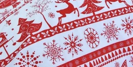 Pamut ágyneműk Karácsonyi ágyneműk Christmas piros TiaHome - 1x Párna 90x70cm, 1x Paplan 140x200cm