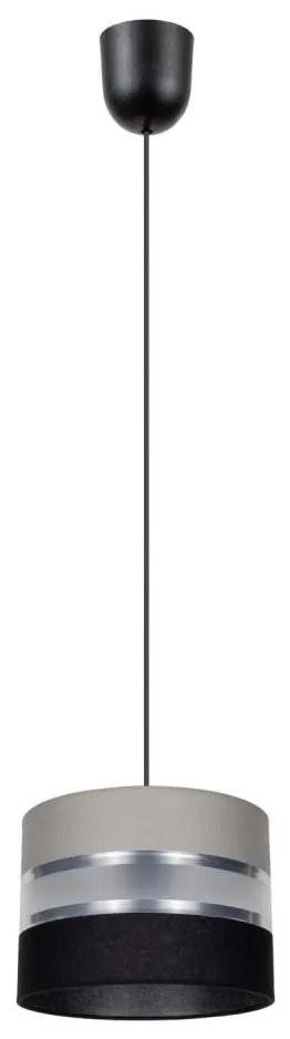 Csillár zsinóron CORAL S 1xE27/60W/230V szürkés-fekete