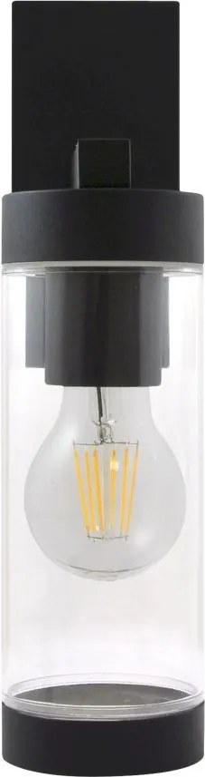 POLUX 312334 SPECTRA Modern Kültéri Fali Lámpa Matt Fekete E27 IP44