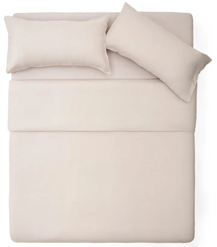 Szürkésbézs kétszemélyes hosszabbított lenkeverék ágyneműhuzat 260x240 cm Simmel – Kave Home