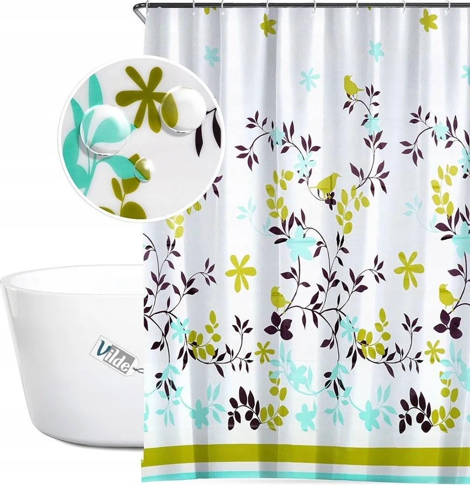 Fürdőszobai zuhanyfüggöny kádhoz akasztós 180x180 cm