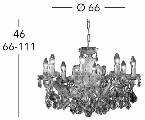 Kolarz 3149.88.3.KoT - MARIA LOUISE kristály csillár 8xE14/40W/230V 24K arany