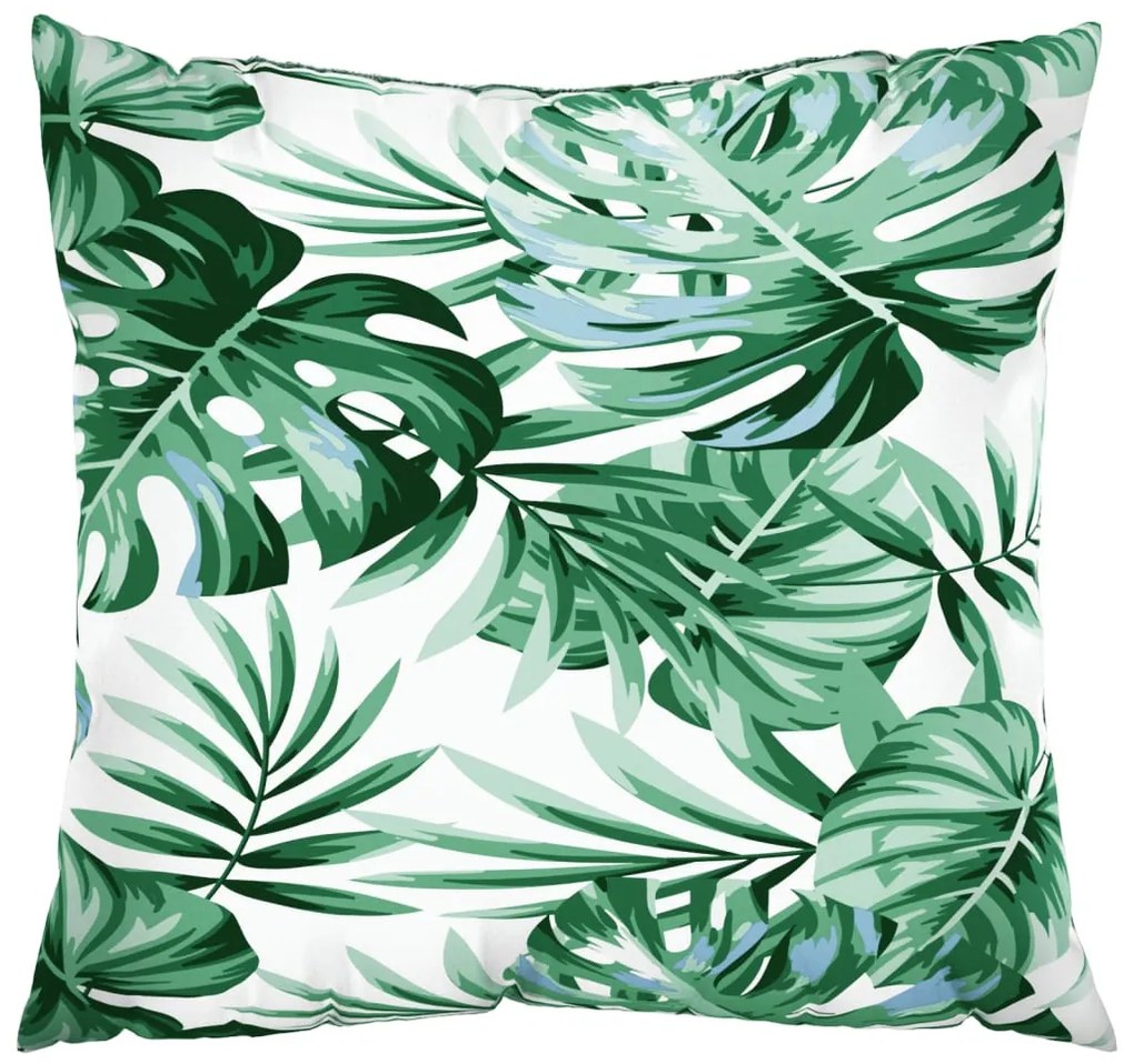 4 db levélmintás szövet kanapépárna 60 x 60 cm