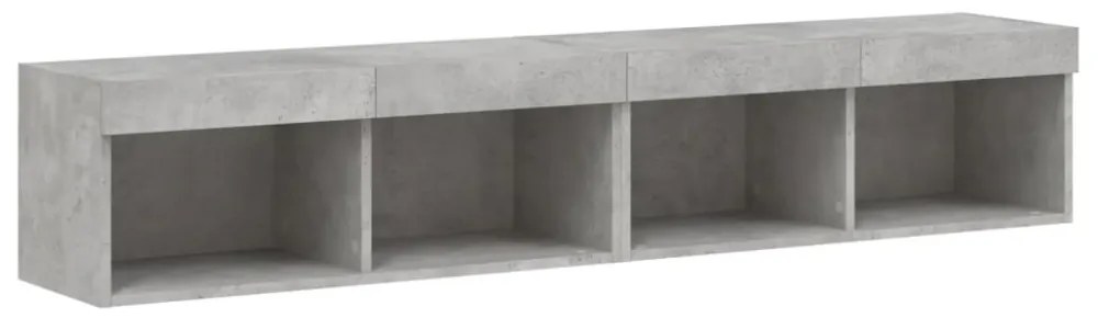 2 db betonszürke TV-szekrény LED-világítással 80x30x30 cm