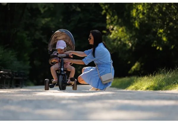 QPlay - Gyermek tricikli 3in1 RITO STAR világos szürke