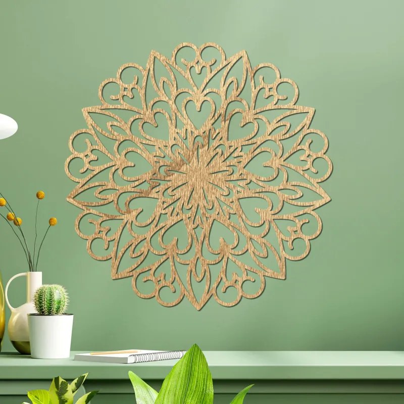 Faragott mandala, fa faldekoráció | FARLIKT