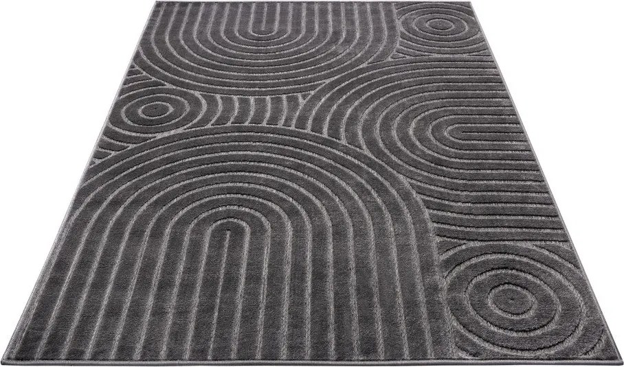 Antracitszürke szőnyeg 67x120 cm Iconic Wave – Hanse Home