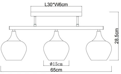 Globo 15548-3D1 - Felületre szerelhető csillár MAXY 3xE27/40W/230V fekete