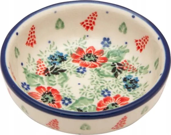 Tálka 9 cm Művészi kerámia Bolesławiec dek 2028 Liana Virágok