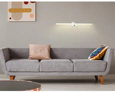 Globo 41922C Fali lámpa krómozott fém, krómozott alumínium, fehér műanyag, billenőkapcsoló elem, SZxM:615x37mm, Mélység: 110mm, LED 12W 230V, 1330lm forrás, 780lm kimenet, 4000K