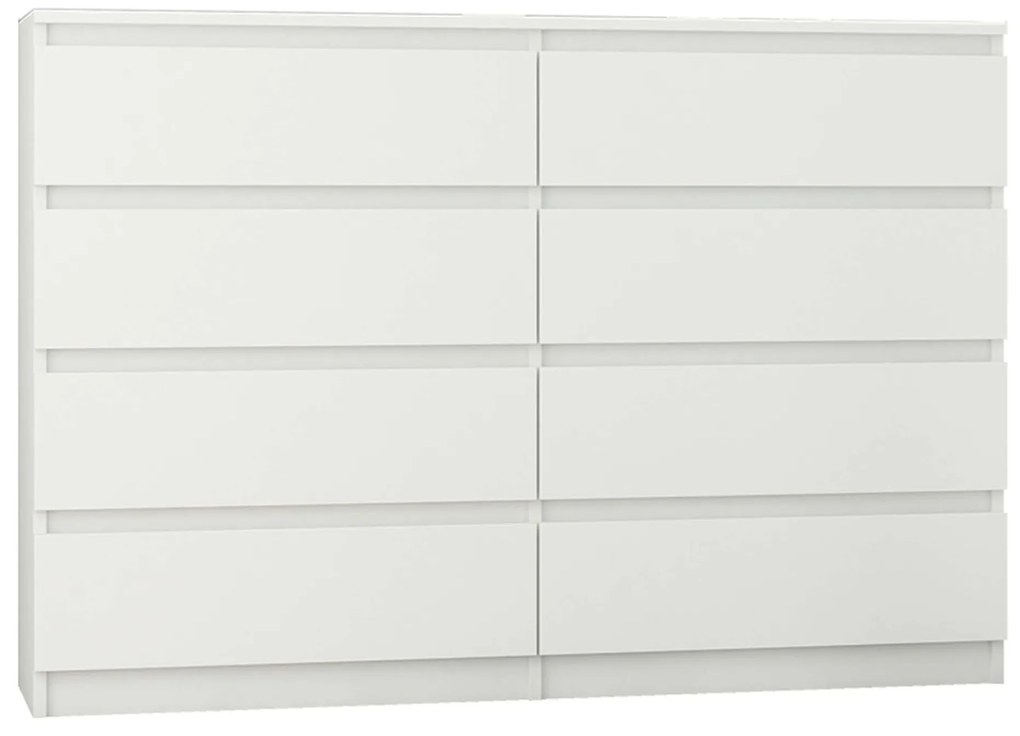 Komód 8 fiókos 120 cm R120-S8 fehér