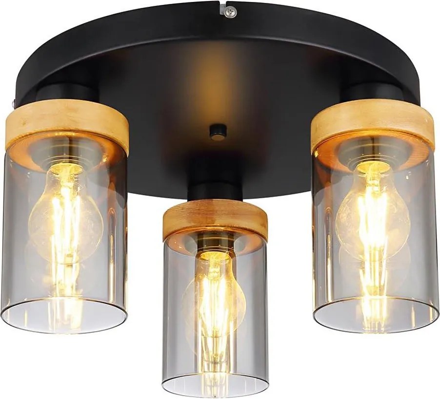 Globo - Felületre szerelhető csillár  3xE27/40W/230V fém/fa