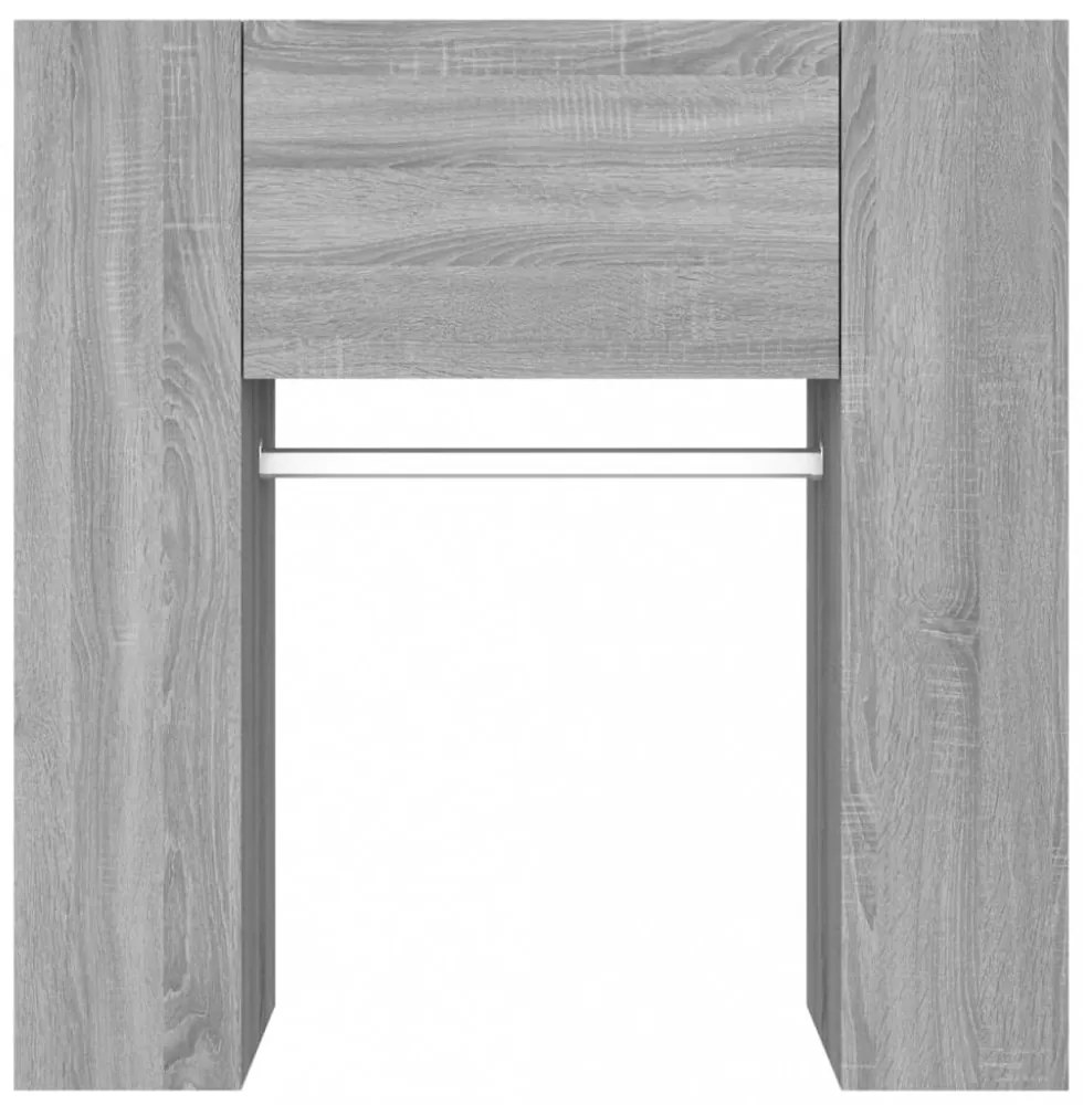szürke sonoma színű szerelt fa előszobaszekrény 97,5x37x99 cm