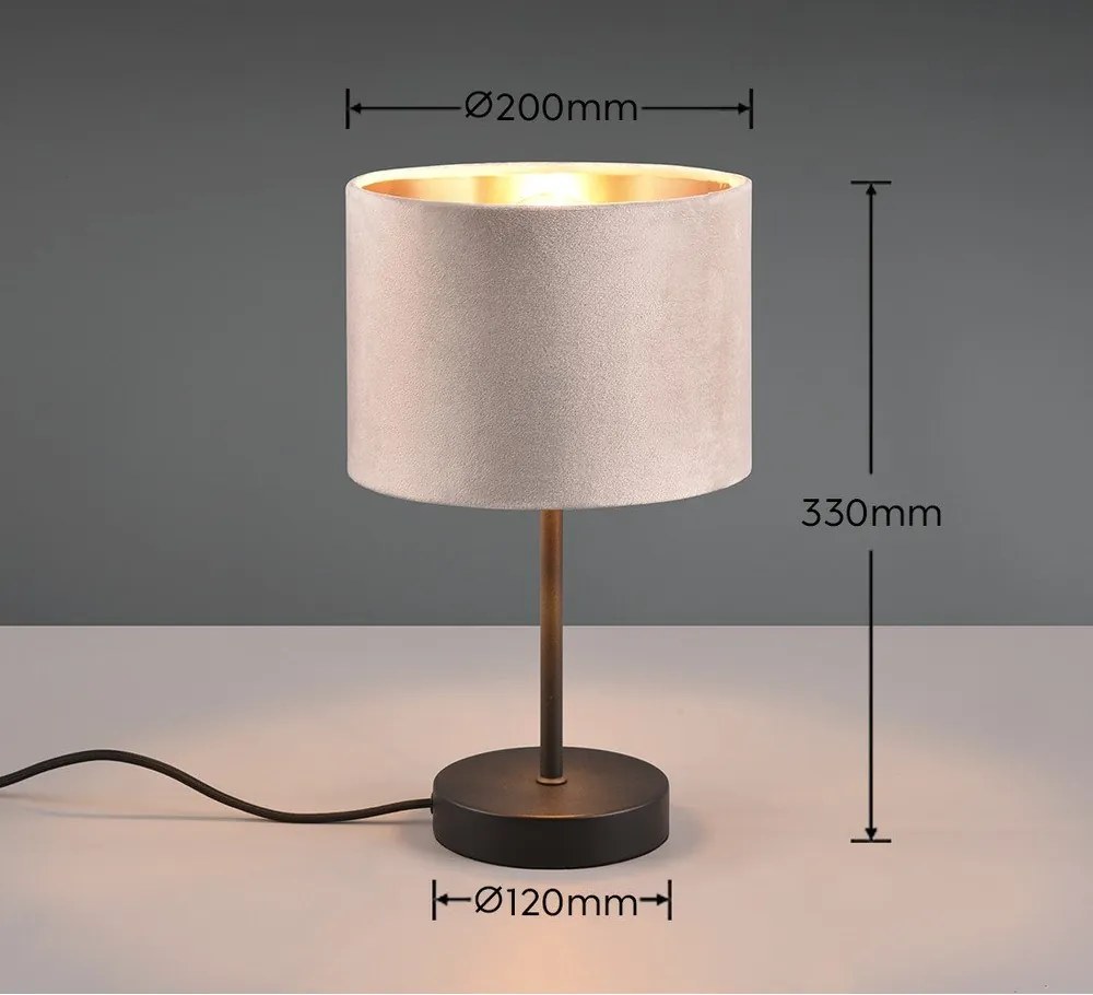 Fekete-bézs asztali lámpa (magasság 33 cm) Julieta – Trio