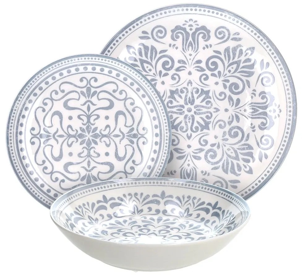 Tognana 18 részes marokkói–mediterrán porcelán étkészlet Arabesque