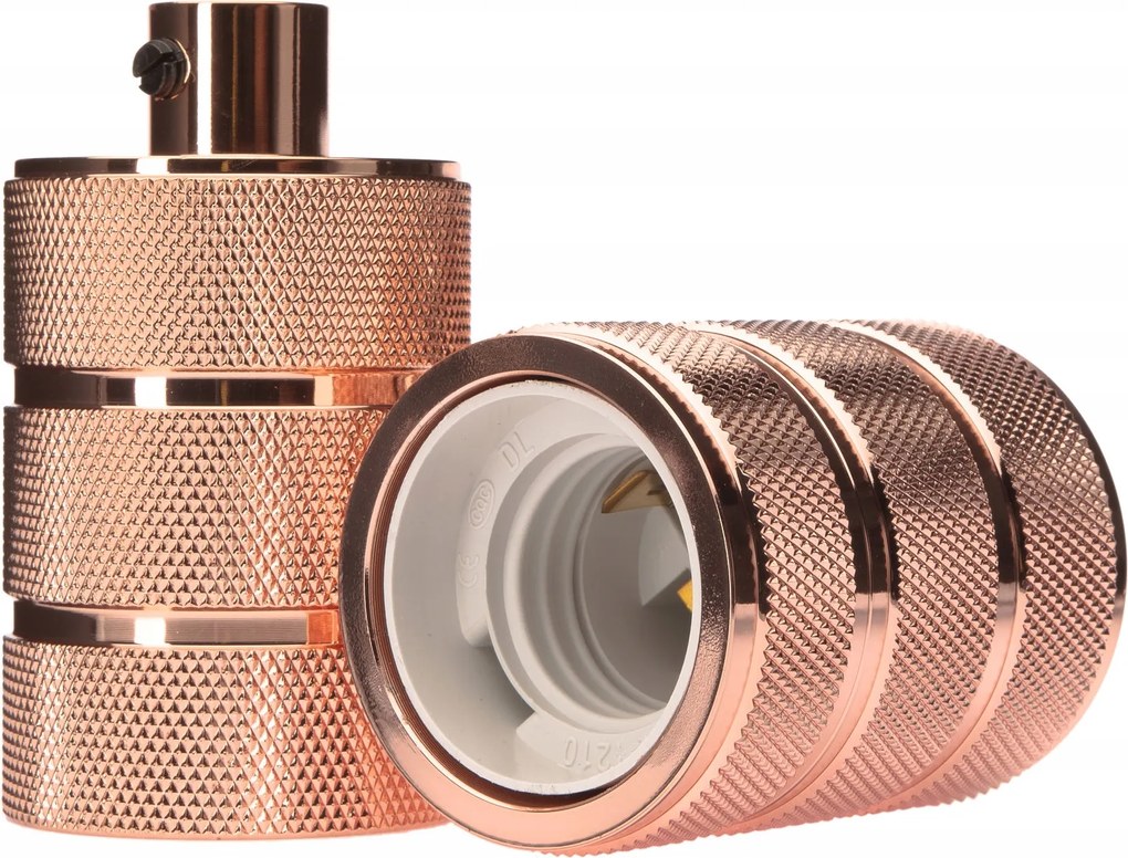 Dekorációs foglalat E27 reszelő rozé arany foglalat