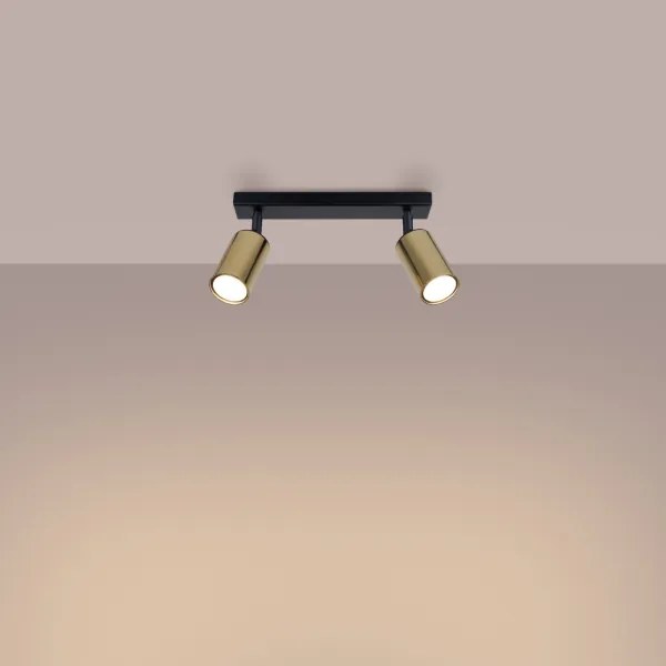 Sollux SL.1383 - Spotlámpa WINX 2xGU10/10W/230V fekete/arany