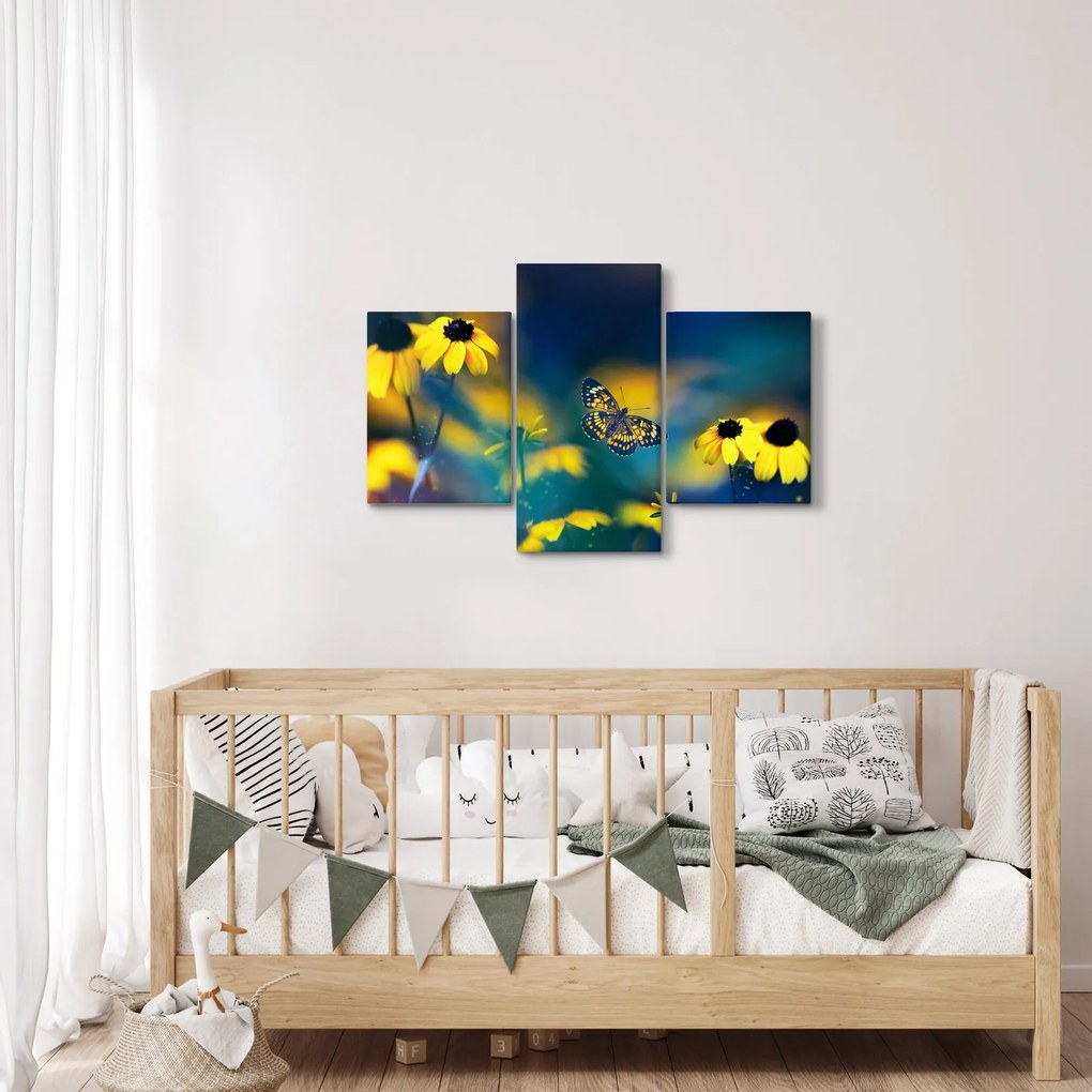 Kép - Sárga pillangó virággal (90x60 cm)