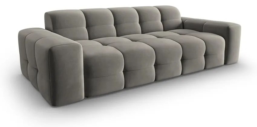 Szürke bársony kanapé 222 cm Kendal – Micadoni Home