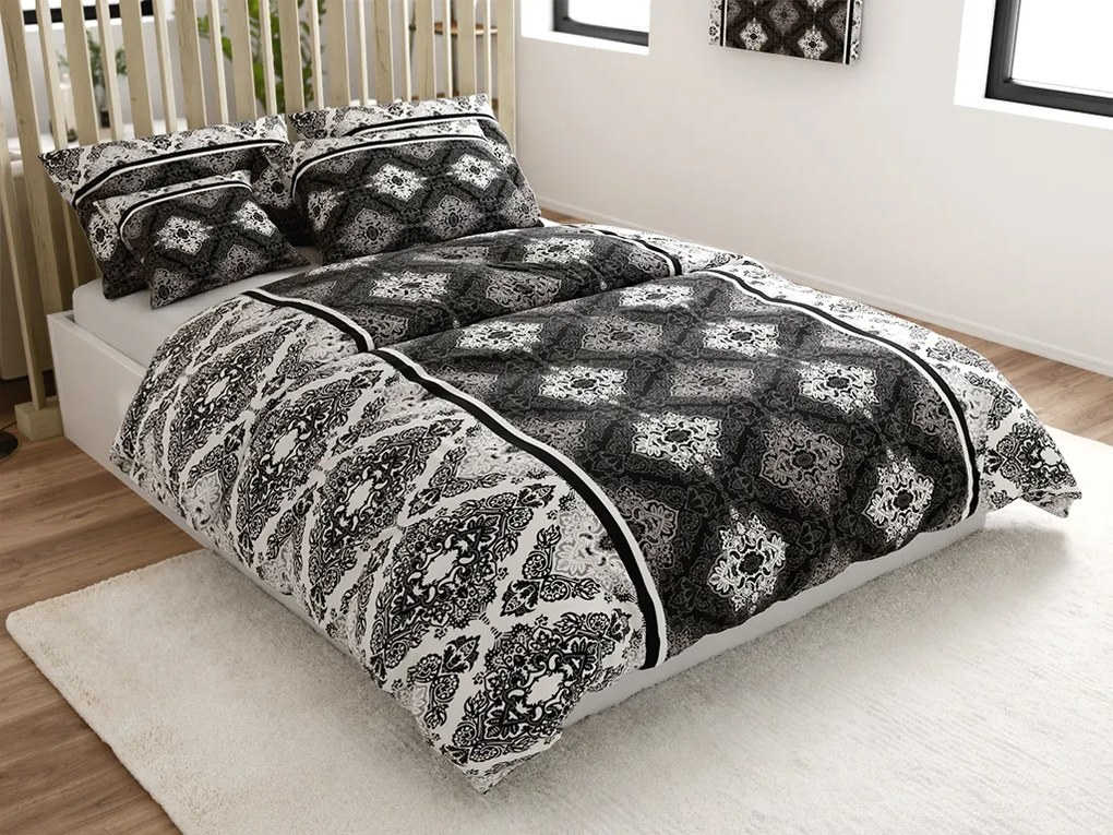 NISCHA szürke pamut ágyneműhuzat