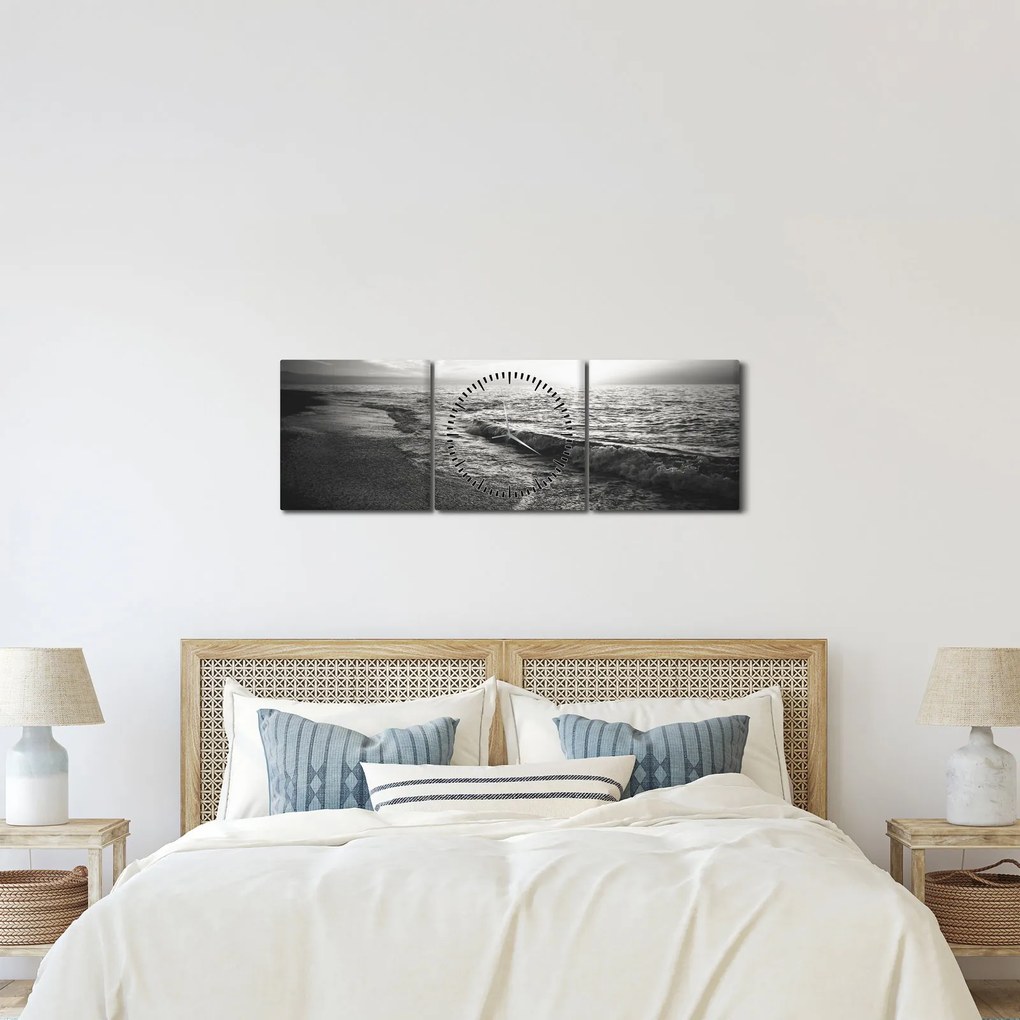 Kép - A tenger partján (órával) (90x30 cm)