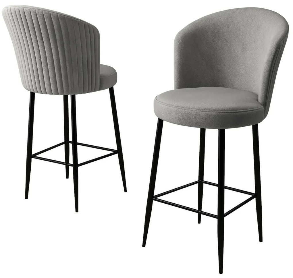 Fora Grey and Black bárszék szett, 4 db, 4 db