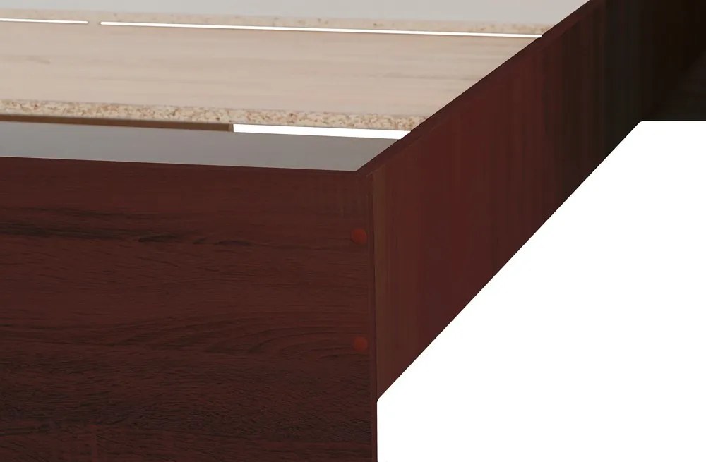 Pietro II NEW Kétszemélyes ágykeret 140x200, ágyráccsal, Adromo 15 cm matraccal, wenge N