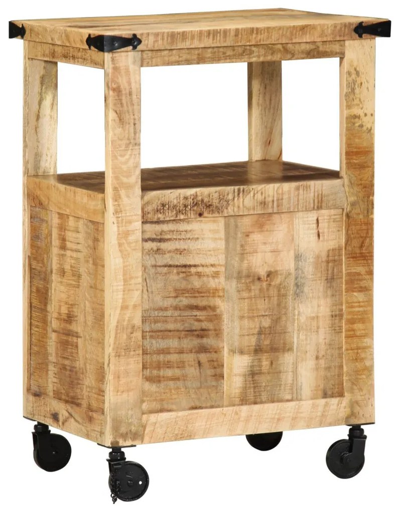 Konyhai Kocsi 55x40x80 cm Tömör Durva Fa Mangó