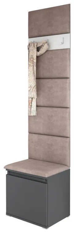 EUGENIO 7 előszoba összeállítás, 50x215x40, grafit/trinity 05
