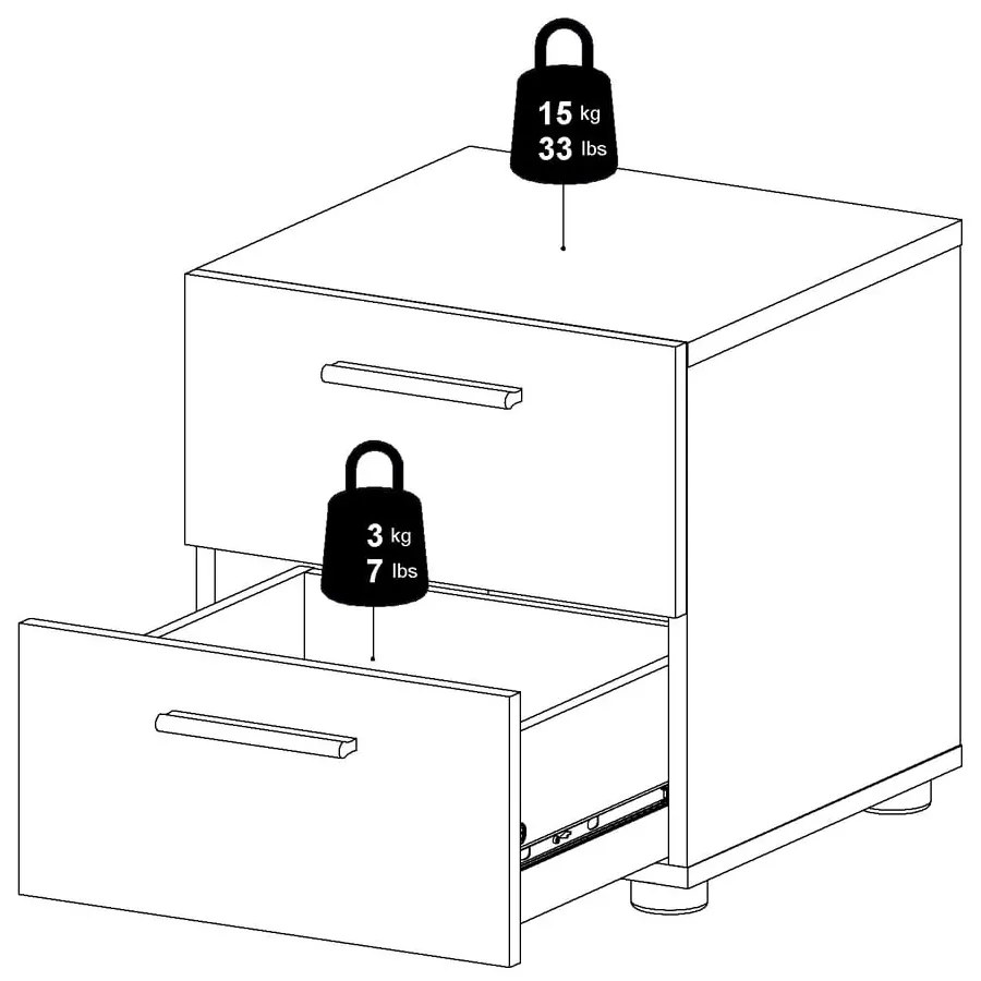 Fehér éjjeliszekrény Pepe - Tvilum