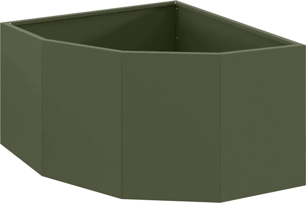 vidaXL Sarok Virágtartó Oliva zöld 60 x 60 x 35 cm Acél