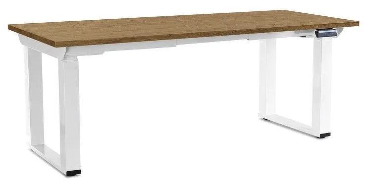OfficeTech Strong állítható magasságú asztal 180 x 80 cm, fehér alap, köves tölgy