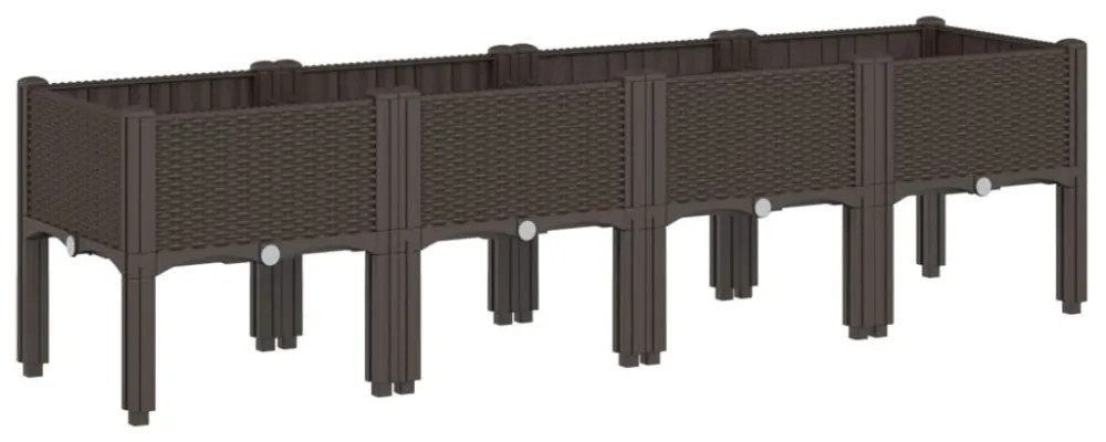vidaXL barna PP rácsos kerti ültetőláda 160 x 40 x 42 cm