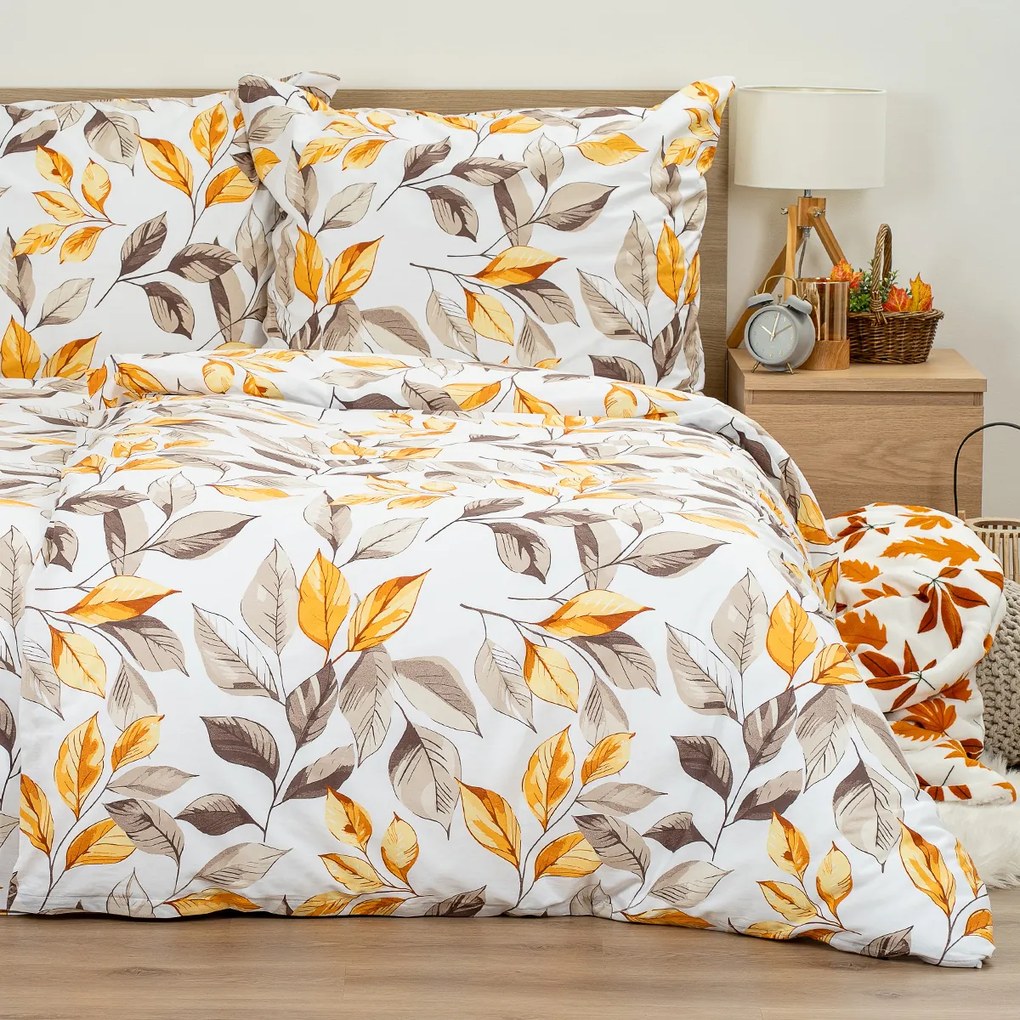 4Home Autumn Leaves pamut ágyneműhuzat, 140 x 200 cm, 70 x 90 cm