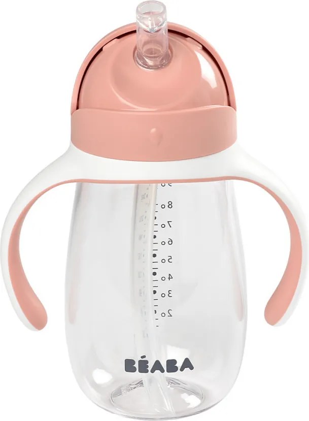 Béaba Szívószálas Ivópohár 300 ml - Sötét rózsaszín