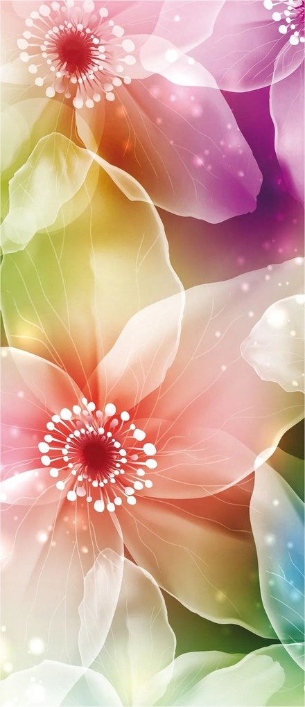 Flizelin fotótapéta Pasztell virágok álmok a falakon 91x211 +ragasztó