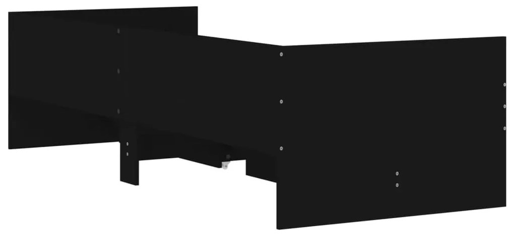 vidaXL fekete ágykeret fiókokkal 90 x 200 cm