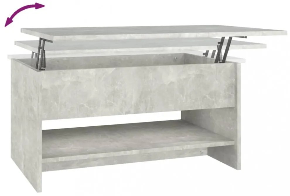 betonszürke szerelt fa dohányzóasztal 80x50x40 cm