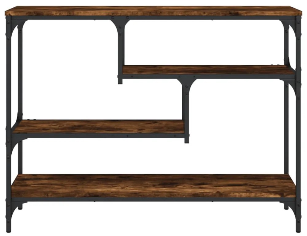 füstös tölgy színű szerelt fa tálalóasztal 100x30x75 cm