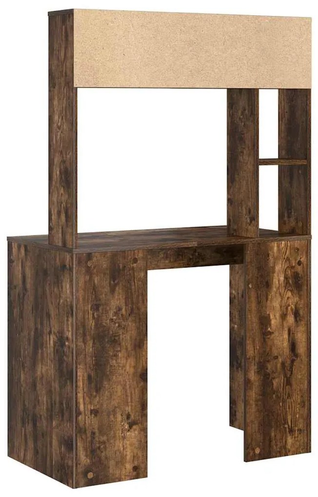 Asztal polcokkal Füstölt tölgy 91 x 50 x 149 cm Faanyag