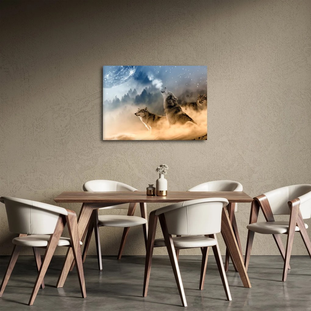 Farkasok üvöltése a holdra képe (70x50 cm)