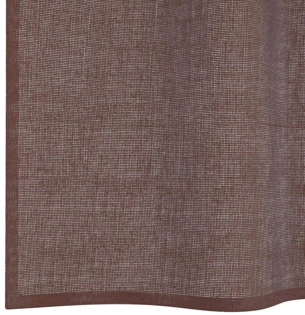 2 db barna fátyolfüggönyök rojtokkal 140x175 cm