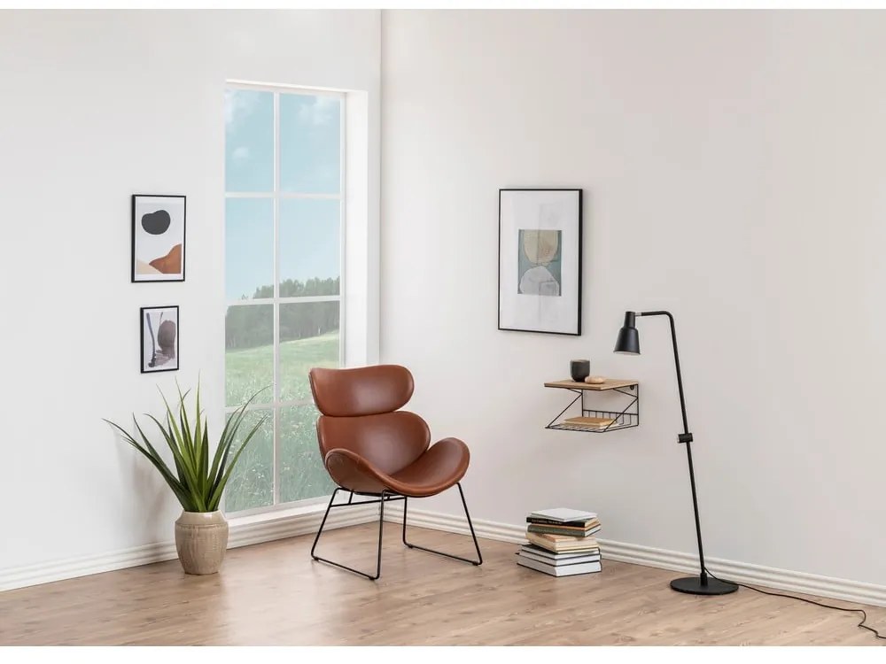 Cazar műbőr fotel fekete lábakkal - Actona