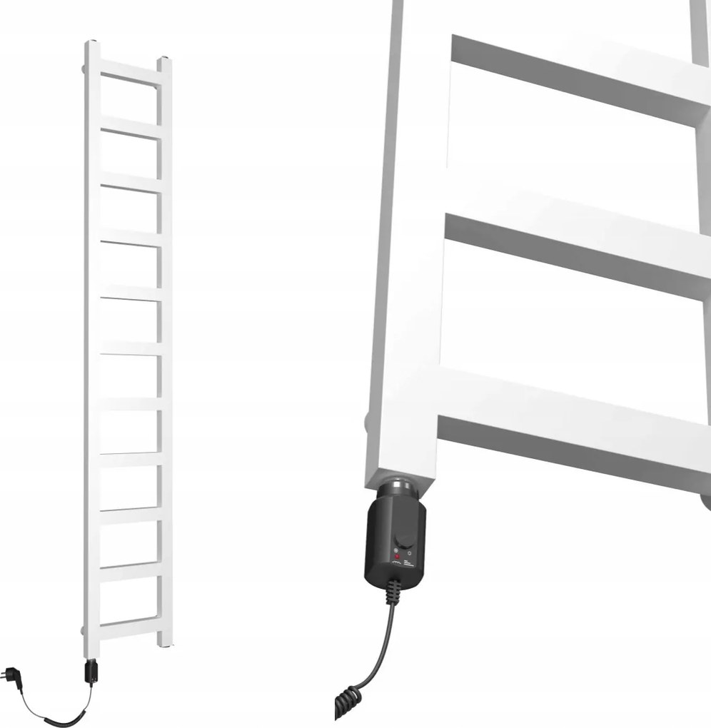 e-LAD 1650/250 Elektromos Fürdőszobaradiátor, Fehér Matt 600W Fűtőpatron