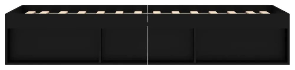 fekete kisméretű egyszemélyes ágykeret 75 x 190 cm