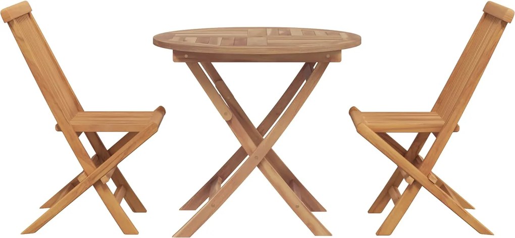 vidaXL Kert étkező szett 3 pcs Barna Tömör Akácfa